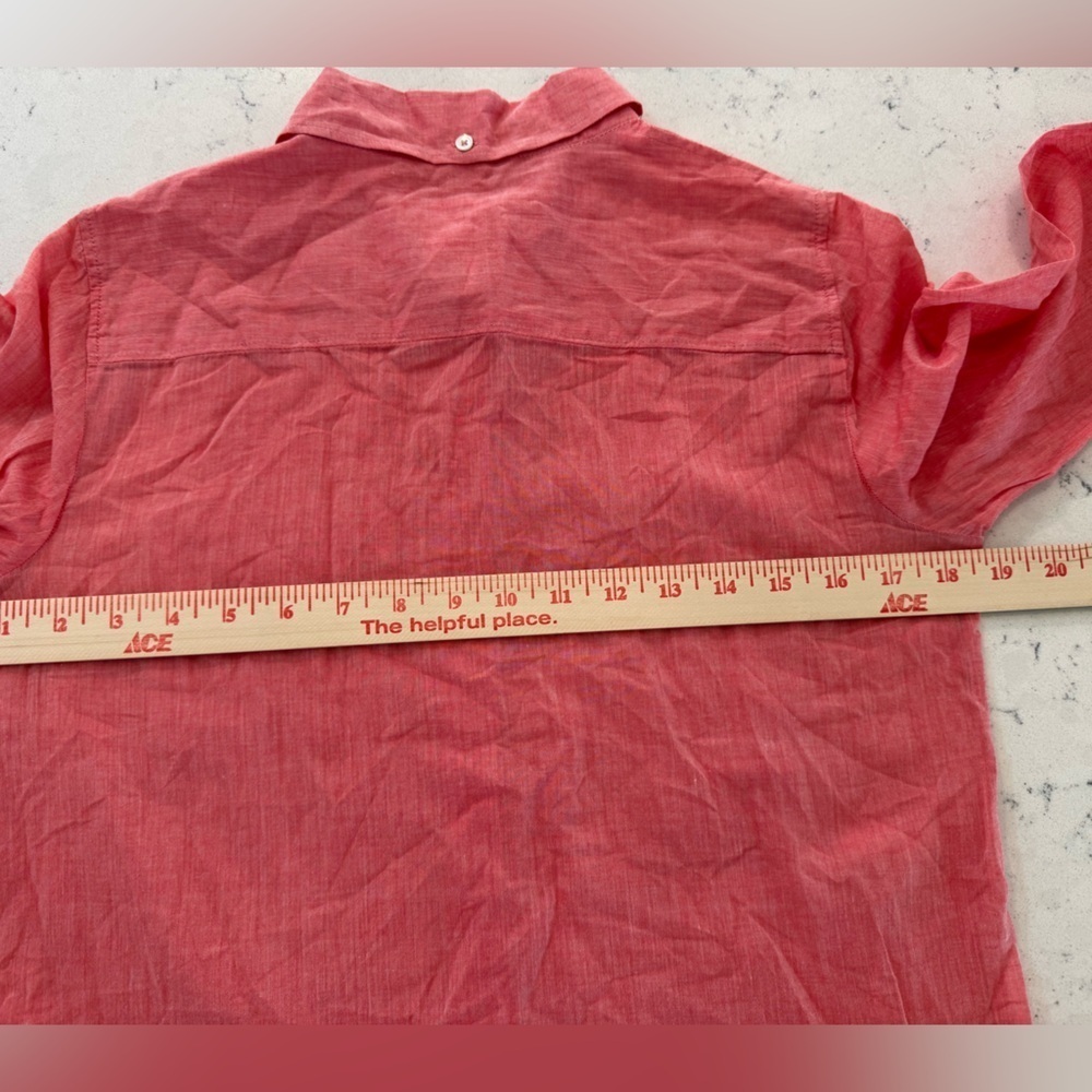 J Crew Lightweight Shirt button down Womens Sz 4 Small Top Blouse Pink Orange - Picture 5 of 7
